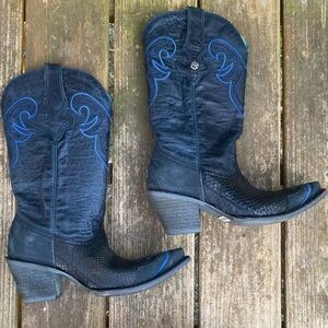 RARE ✨ Montana West Blue Python Boots 💙